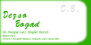 dezso bogad business card